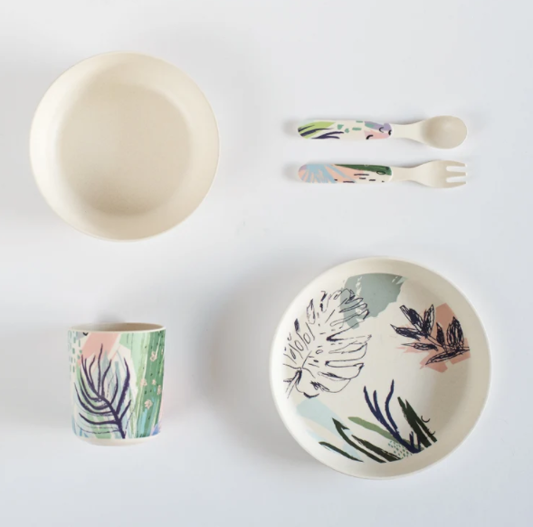 Selva/Jungle Design Kid’s Bamboo Dinner Set