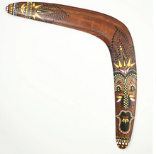 Load image into Gallery viewer, Boomerang &quot;Indigenous 2&quot;. Handcrafted, hand painted &amp; flight-tested returning wooden boomerang.