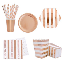 Load image into Gallery viewer, Rose Gold Party Disposable Tableware Set