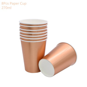 Rose Gold Party Disposable Tableware Set