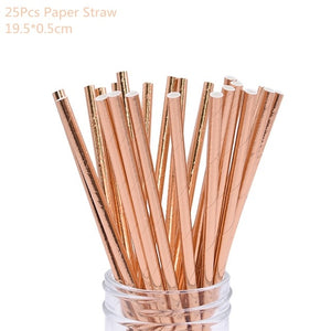 Rose Gold Party Disposable Tableware Set