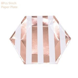 Rose Gold Party Disposable Tableware Set