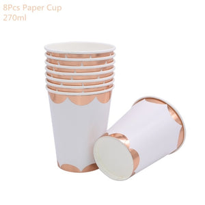 Rose Gold Party Disposable Tableware Set