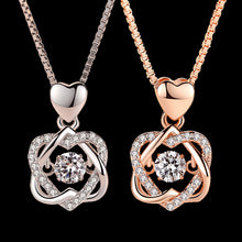 Load image into Gallery viewer, Romantic Double Heart Flower Pendant Necklace