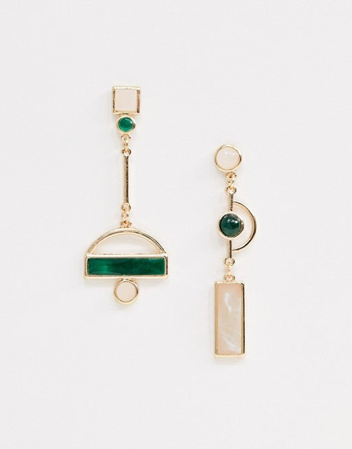 Timeless Stunning Asymmetric Drop Earrings