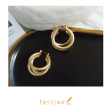 Load image into Gallery viewer, Geometric Matte Gold earrings