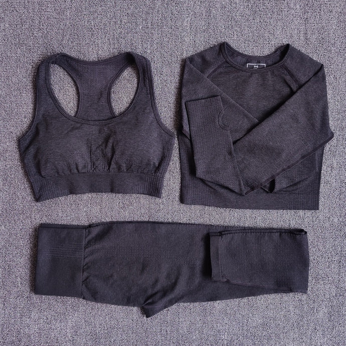 Women Seamless Yoga 3 piece Set