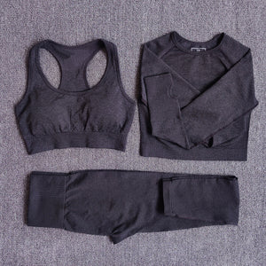 Women Seamless Yoga 3 piece Set