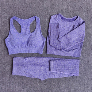 Women Seamless Yoga 3 piece Set