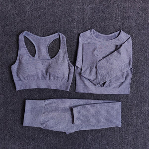 Women Seamless Yoga 3 piece Set