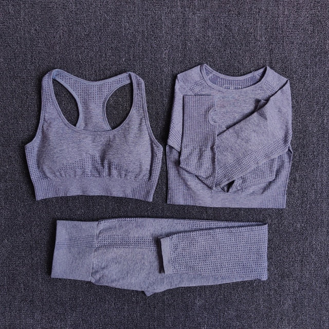 Women Seamless Yoga 3 piece Set