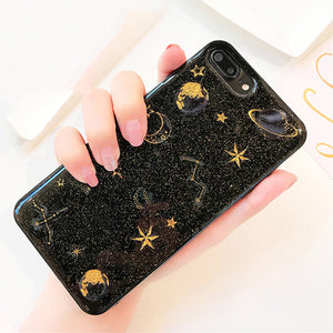 Glitter Space planet phone Cases