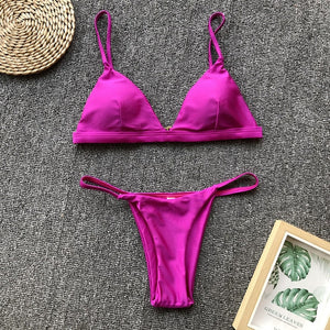 9 Colors Solid Bikini Set