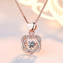 Load image into Gallery viewer, Romantic Double Heart Flower Pendant Necklace