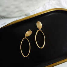 Load image into Gallery viewer, Geometric Matte Gold earrings