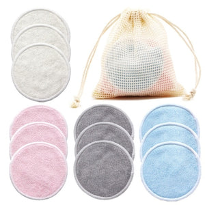 Reusable Bamboo Makeup Remover Pads 12pcs/Pack