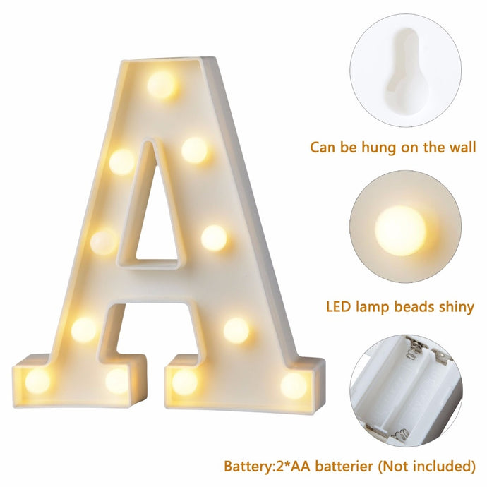 Fun White Plastic Letter LED Night Light