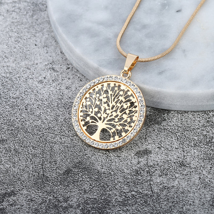 Tree of Life Crystal Pendant Necklace