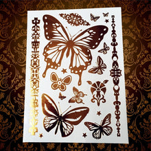 Load image into Gallery viewer, Gold Metallic Temporary Tattoo