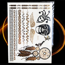 Load image into Gallery viewer, Gold Metallic Temporary Tattoo