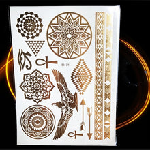 Load image into Gallery viewer, Gold Metallic Temporary Tattoo