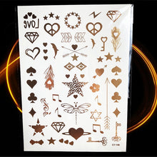 Load image into Gallery viewer, Gold Metallic Temporary Tattoo