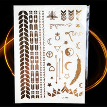 Load image into Gallery viewer, Gold Metallic Temporary Tattoo