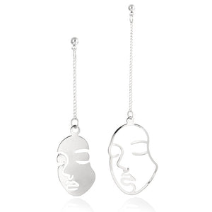 Abstract Stylish Hollow Out Face Dangle Earrings