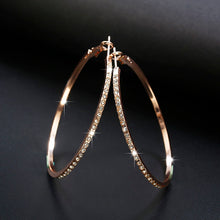 Load image into Gallery viewer, Hoop Earrings With Rhinestone