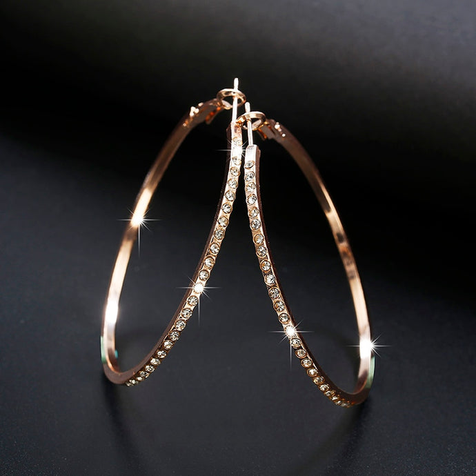 Hoop Earrings With Rhinestone