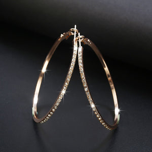 Hoop Earrings With Rhinestone