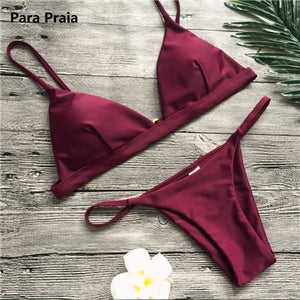 9 Colors Solid Bikini Set