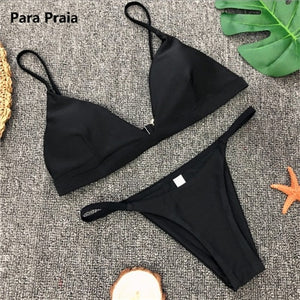 9 Colors Solid Bikini Set