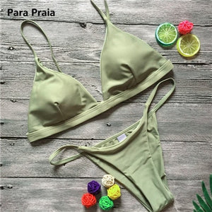 9 Colors Solid Bikini Set