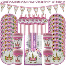 Load image into Gallery viewer, 51/81pcs Unicorn Party Supplies Kids Birthday