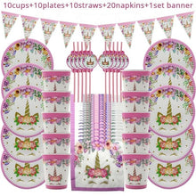 Load image into Gallery viewer, 51/81pcs Unicorn Party Supplies Kids Birthday