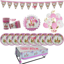 Load image into Gallery viewer, 51/81pcs Unicorn Party Supplies Kids Birthday