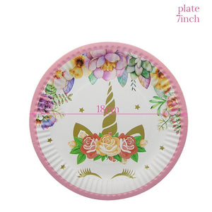 51/81pcs Unicorn Party Supplies Kids Birthday