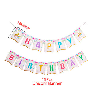 51/81pcs Unicorn Party Supplies Kids Birthday